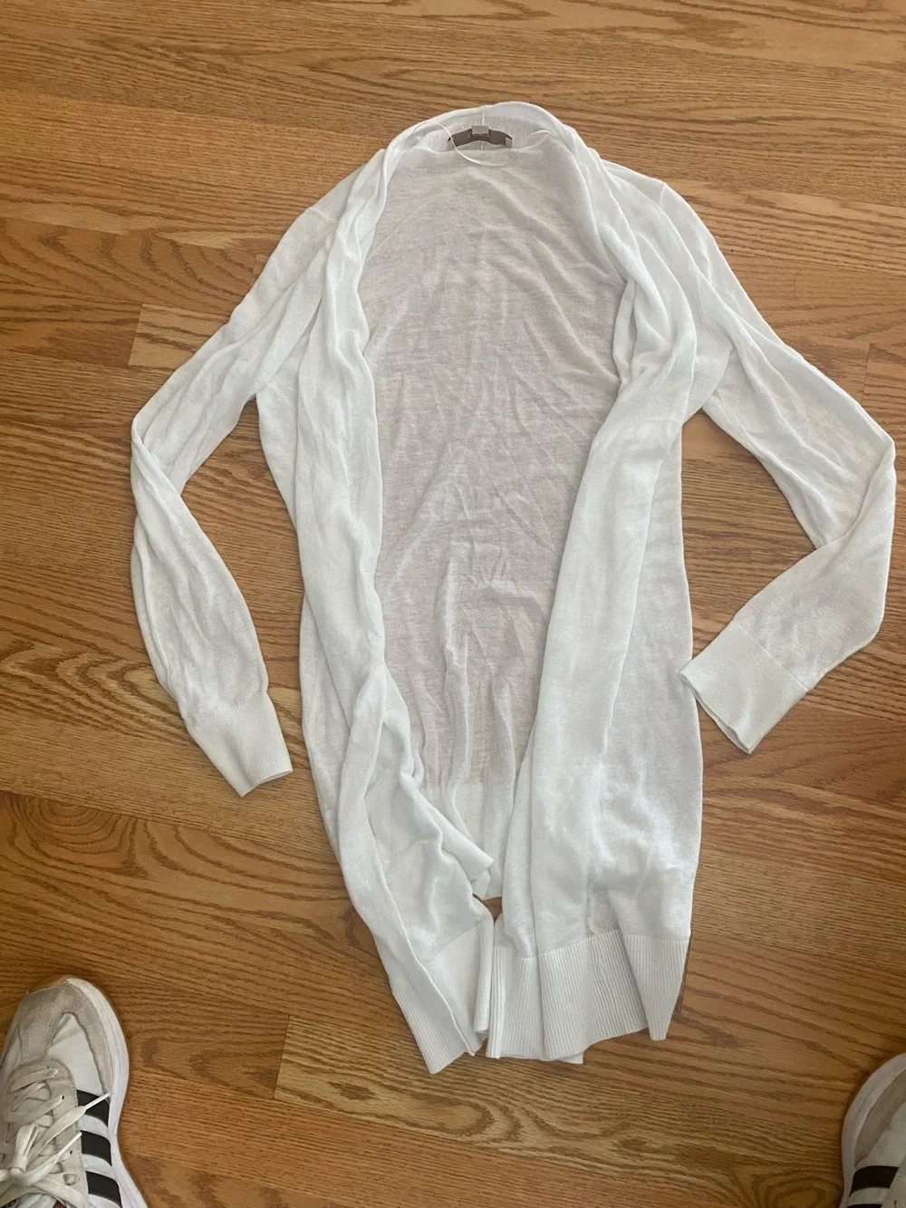 LOFT White Open-Front Lightweight Women's Cardigan